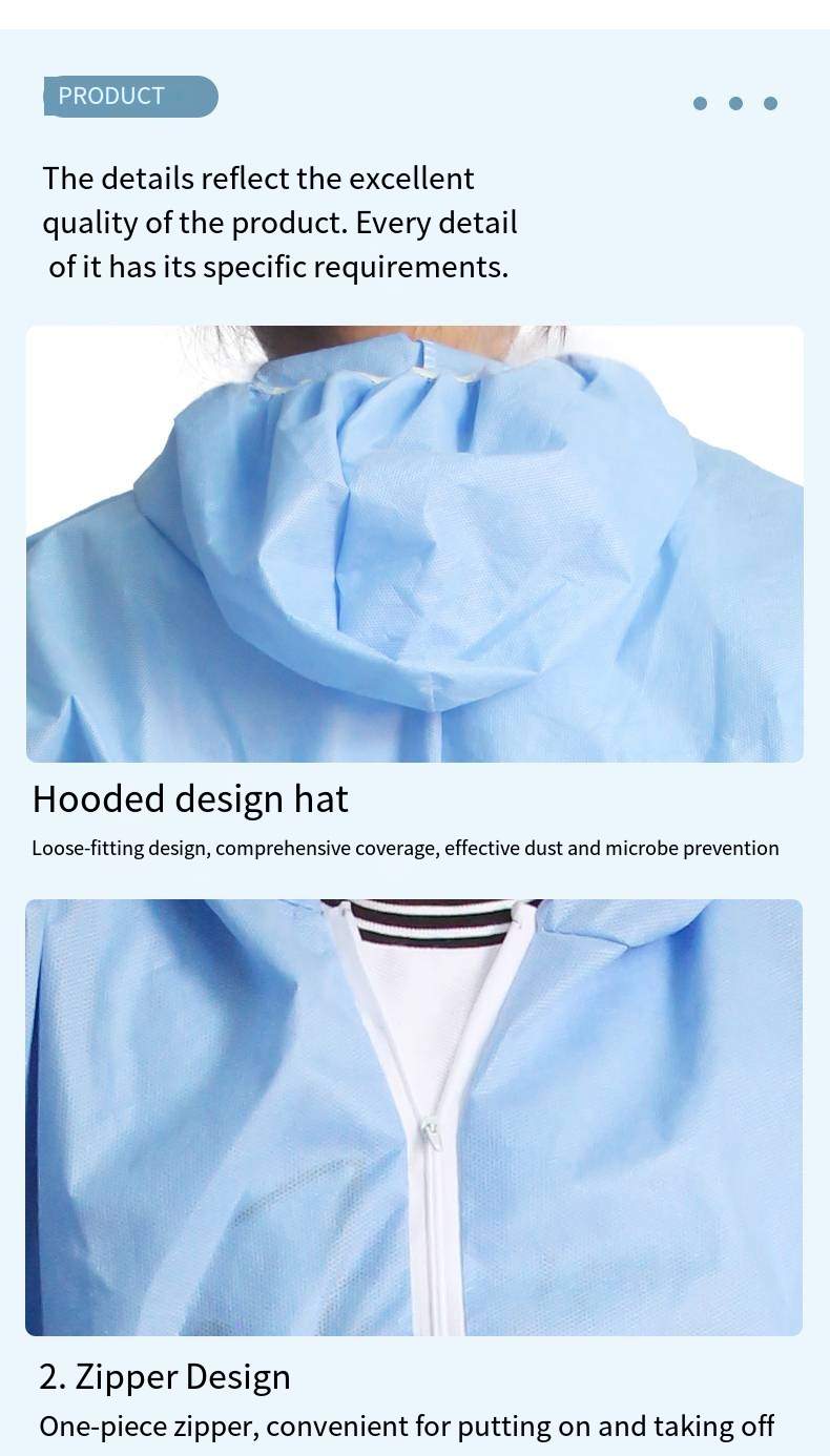 Customized SMS Blue/white/pink/yellow Breathable Kids Disposable Coveralls-Xiantao Zhikang Protective Products Co., Ltd.