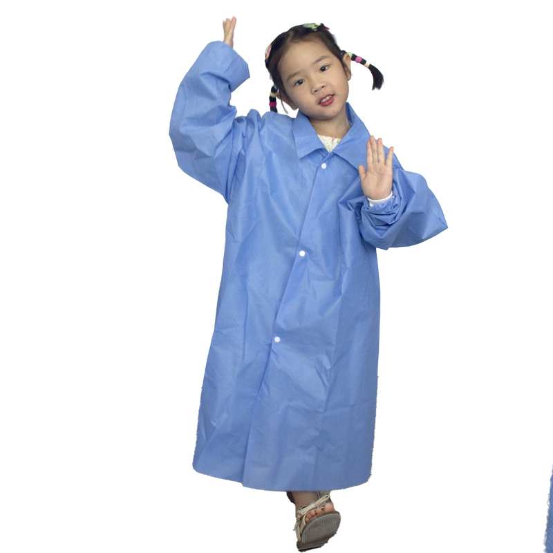 Kid disposable Lab coat SMS White blue pink Breathable Kid disposable Lab coat SMS White blue pink Breathable