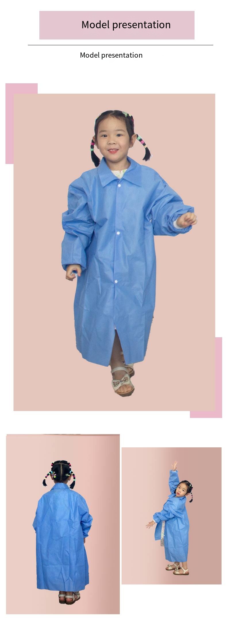 Kid disposable Lab coat SMS White blue pink Breathable-Xiantao Zhikang Protective Products Co., Ltd. Kid disposable Lab coat SMS White blue pink Breathable-Xiantao Zhikang Protective Products Co., Ltd.