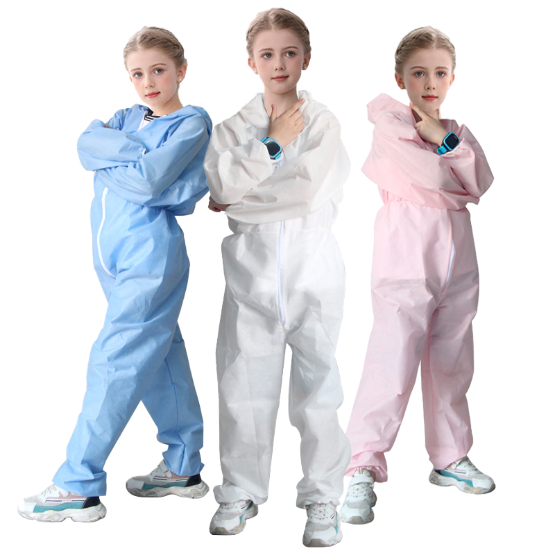 Customized SMS Blue/white/pink/yellow Breathable Kids Disposable Coveralls-Xiantao Zhikang Protective Products Co., Ltd. Customized SMS Blue/white/pink/yellow Breathable Kids Disposable Coveralls-Xiantao Zhikang Protective Products Co., Ltd.